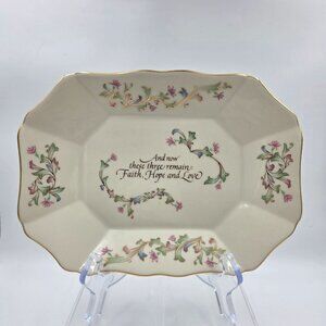 Lenox Love is Collection Tray Pink and Blue Flowers on Cream